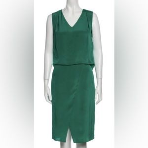 KOBI HALPERIN Green Silk Midi Dress Size 10